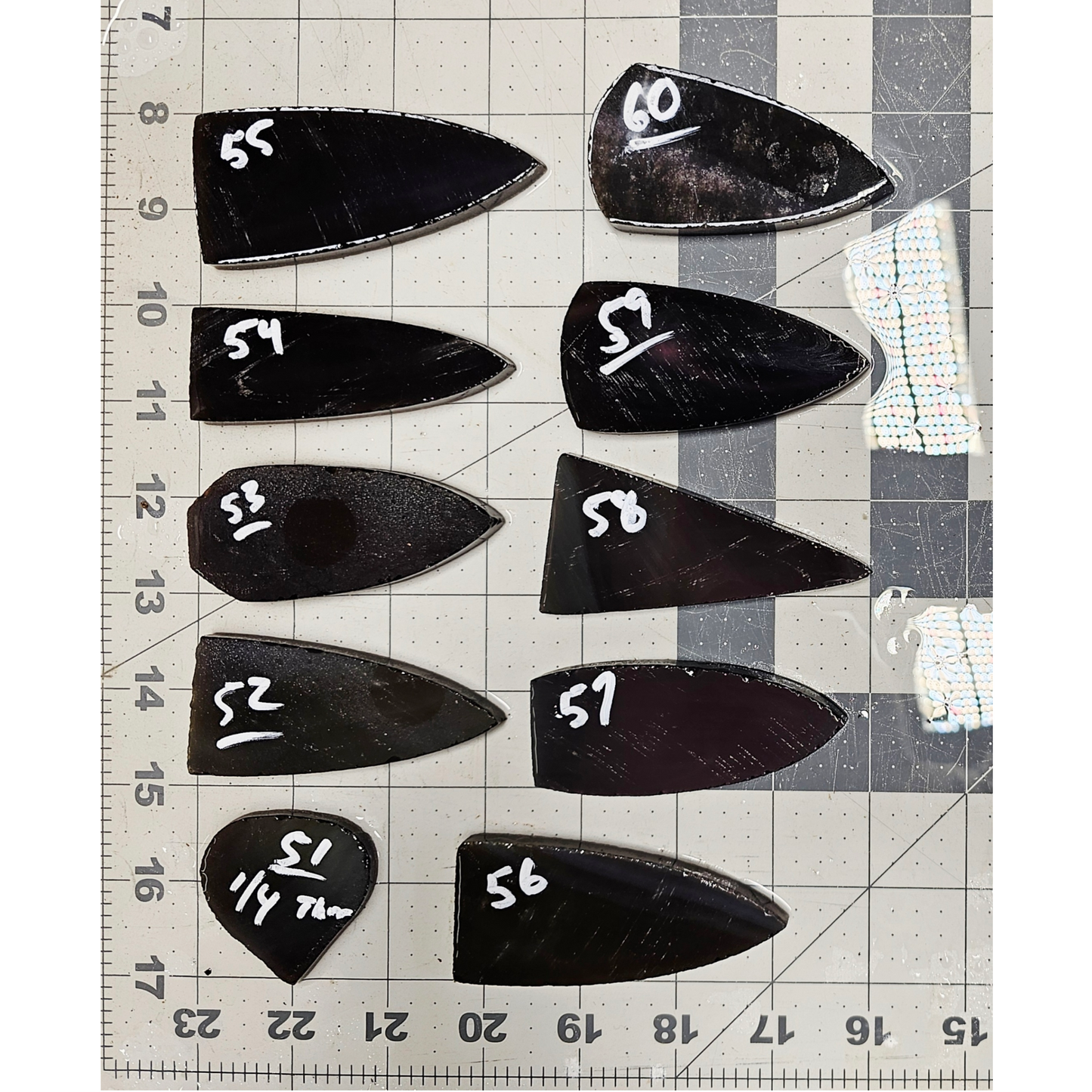 Page 6 Rainbow Obsidian Preforms, Flintknapping Slabs.