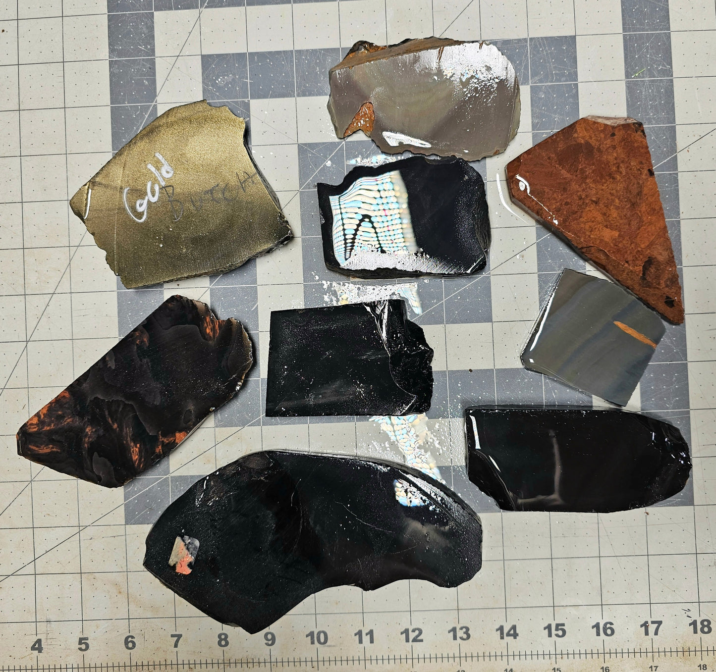 Box 8 Obsidian Percussion Slabs Mixed Obsidian Slabs