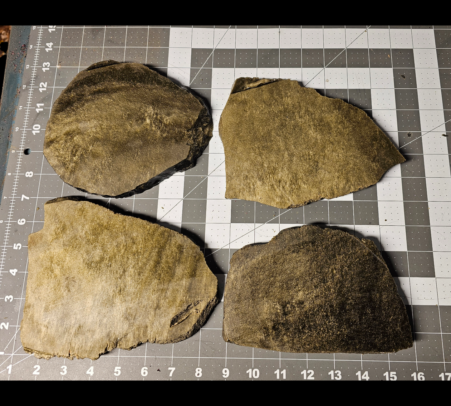 5" Minimum Order Gold Sheen Obsidian Percussion Slabs, Flintknapping Slabs