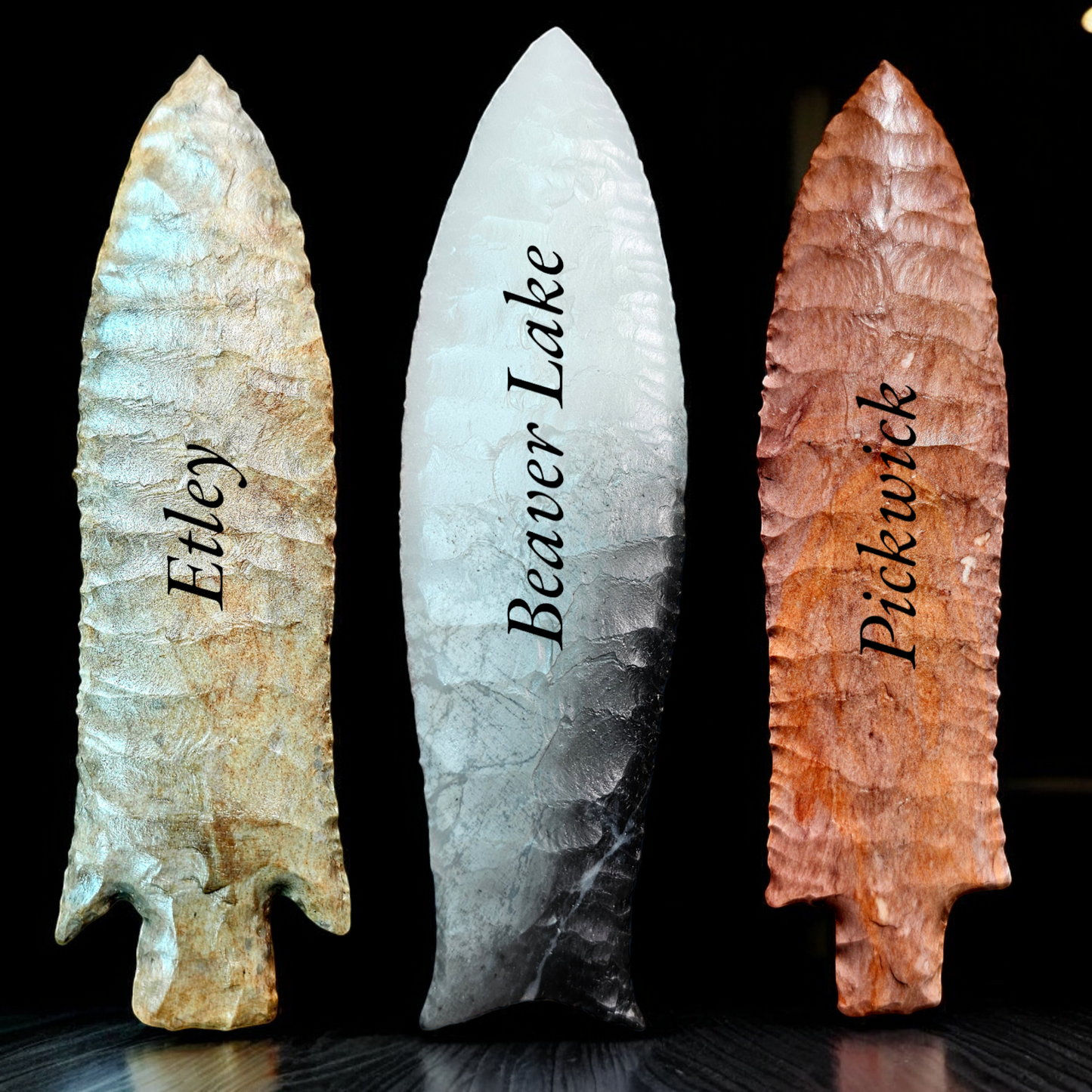 Page 2 Etley, BeaverLake, Pickwick , Preforms,Flintknapping Slabs.