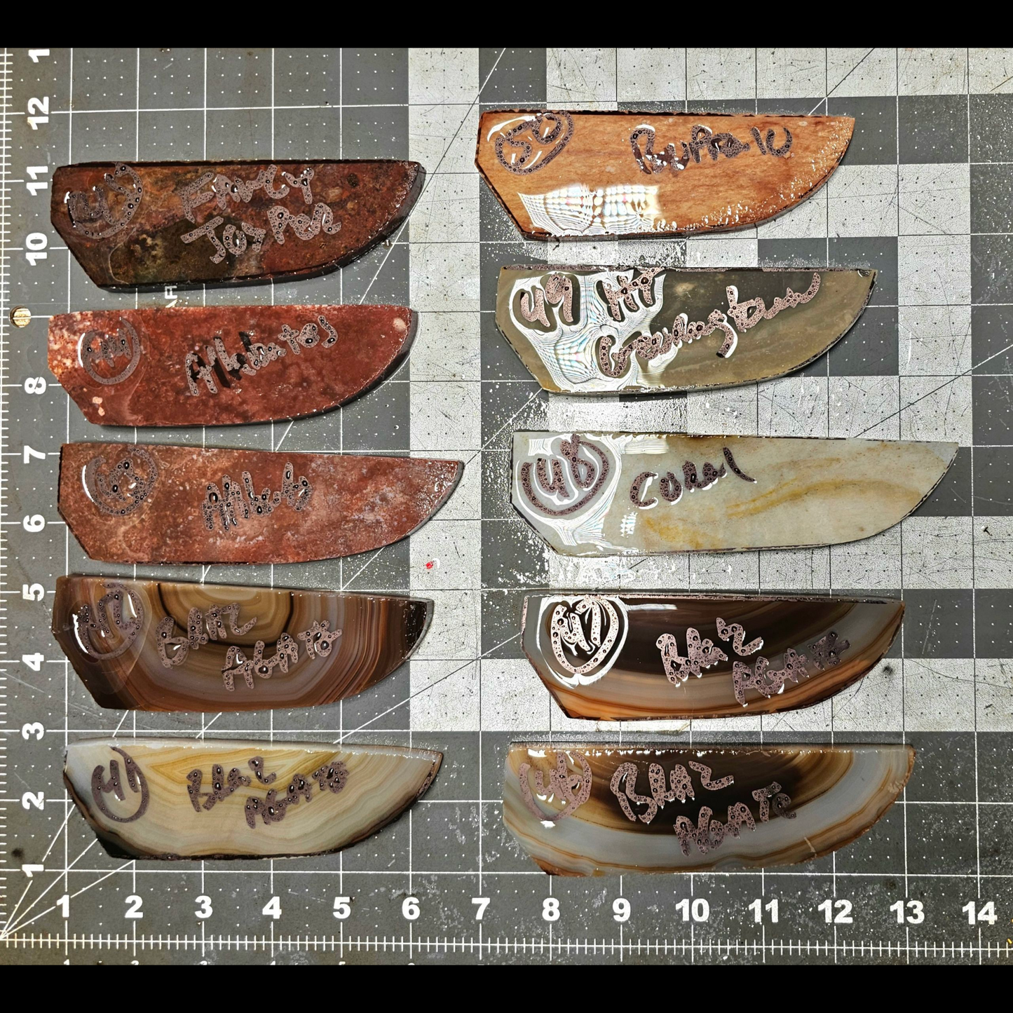 Page 5, Knife Blade Preforms,Flintknapping Slabs.