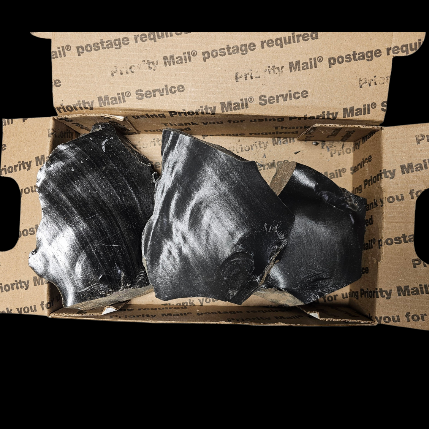 3+ Pounds Of Dacite & Black Butter Dacite Obsidian Spalls