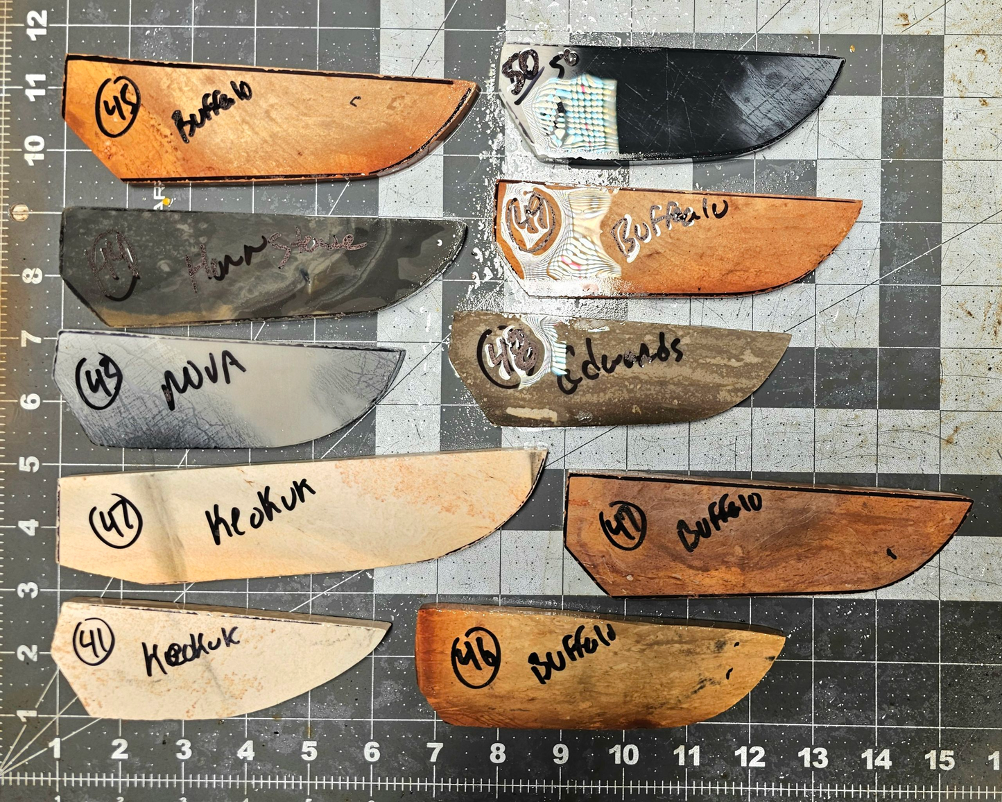 Page 5, Knife Blade Preforms,Flintknapping Slabs.