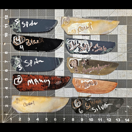 Page 1, Knife Blade Preforms,Flintknapping Slabs.