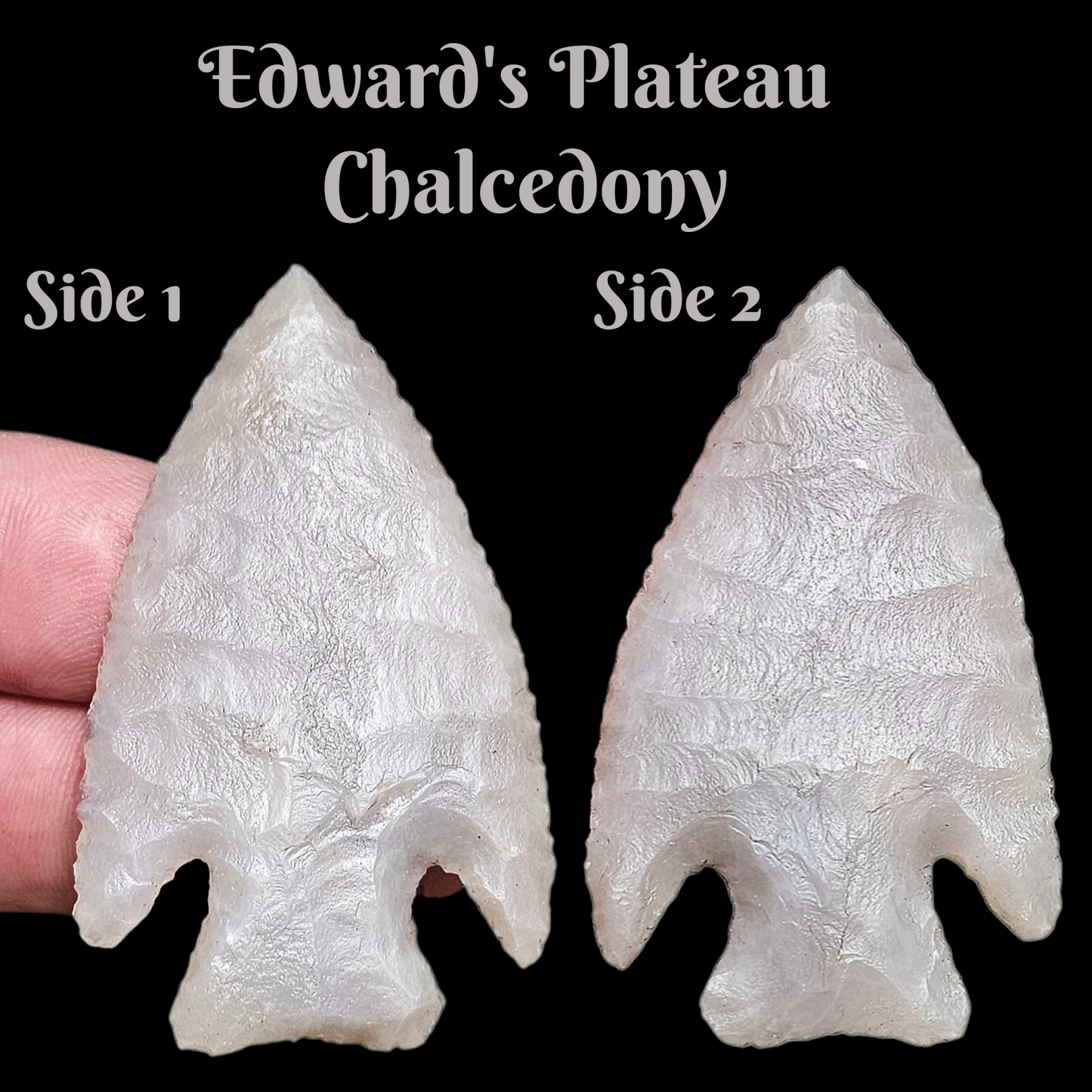 Edward's Plateau Chalcedony/ Chalcedony corner notch/ Spear Point Stone Arrowhead