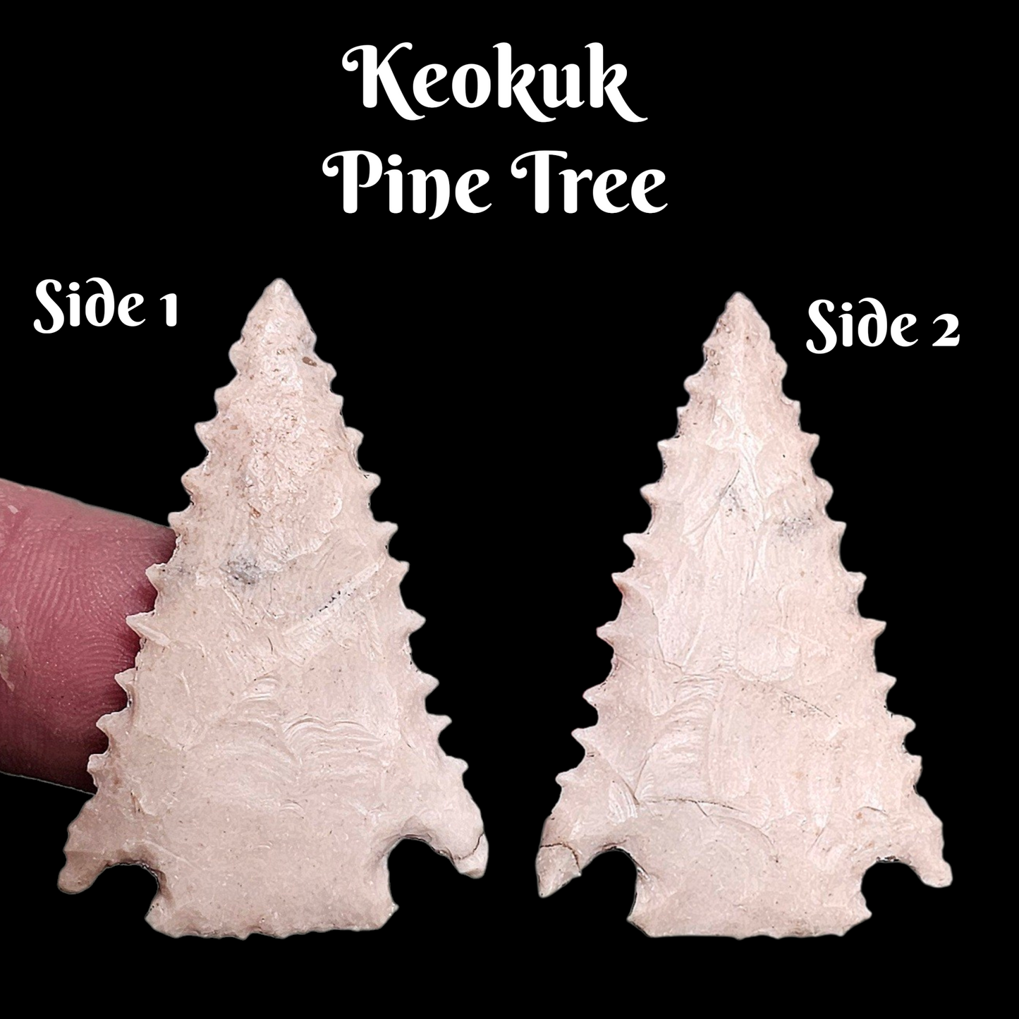 Keokuk Chert Pinetree/ PinetreeArrowhead/ Spear Point Stone Arrowhead