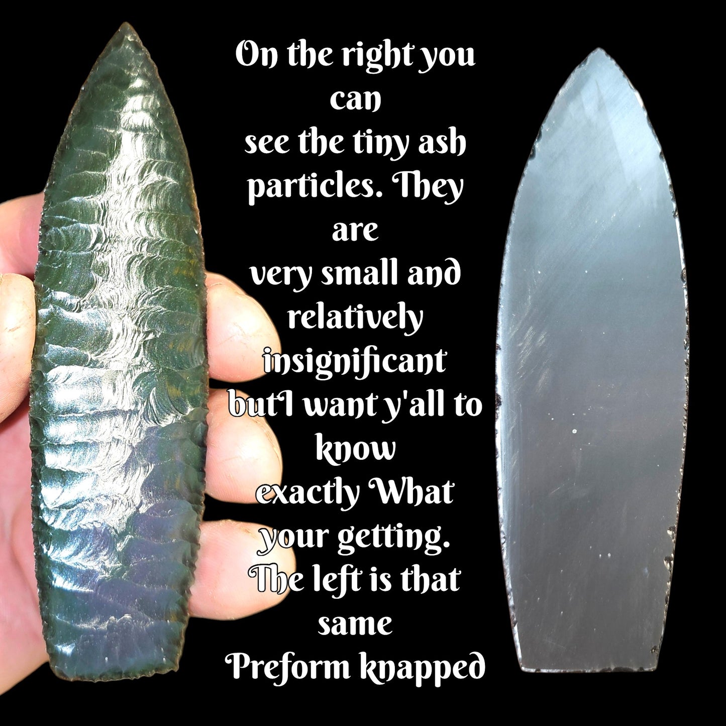 Page 3 Mexican Rainbow Obsidian Preforms, Flintknapping Slabs.