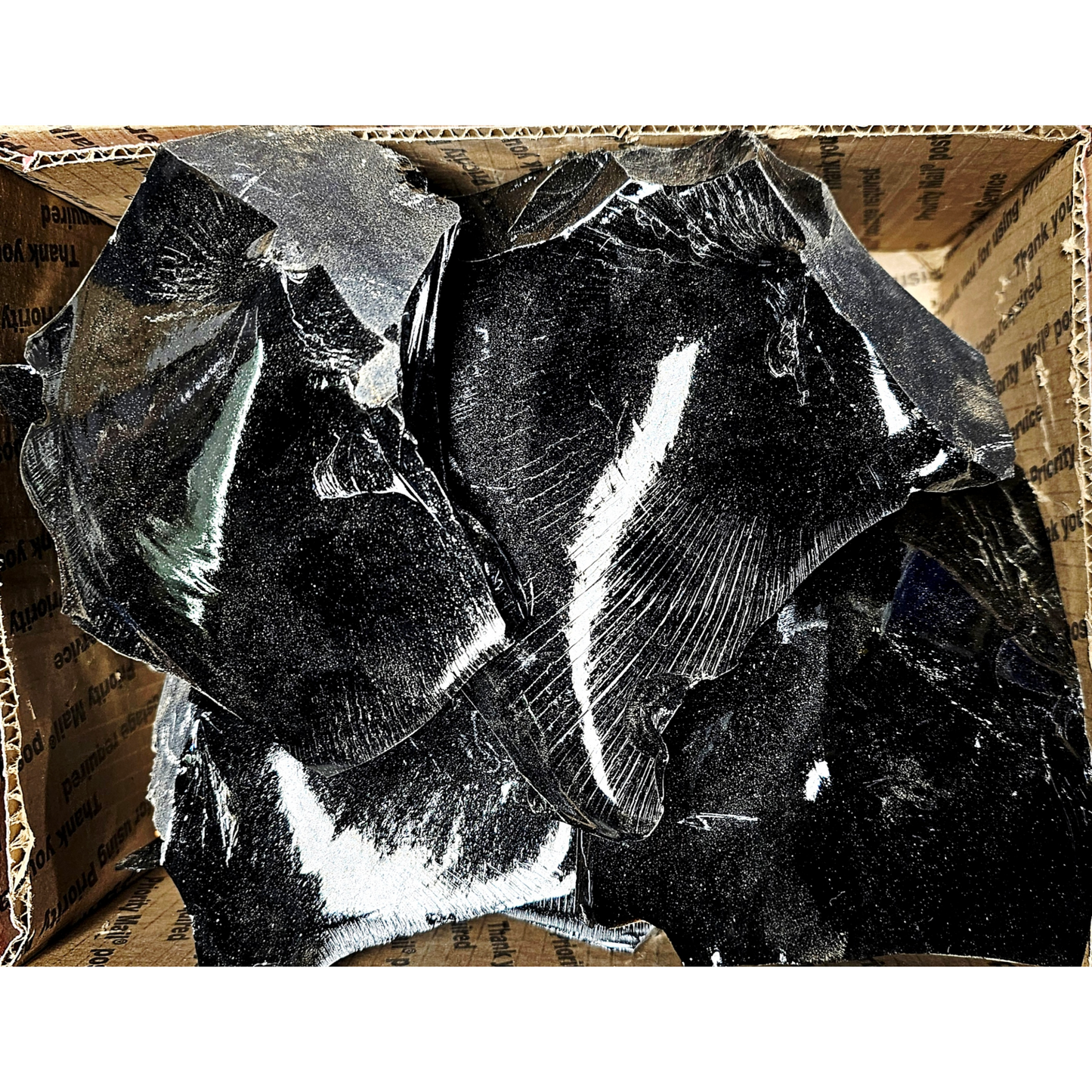 20+ Lbs of black Obsidian Spalls