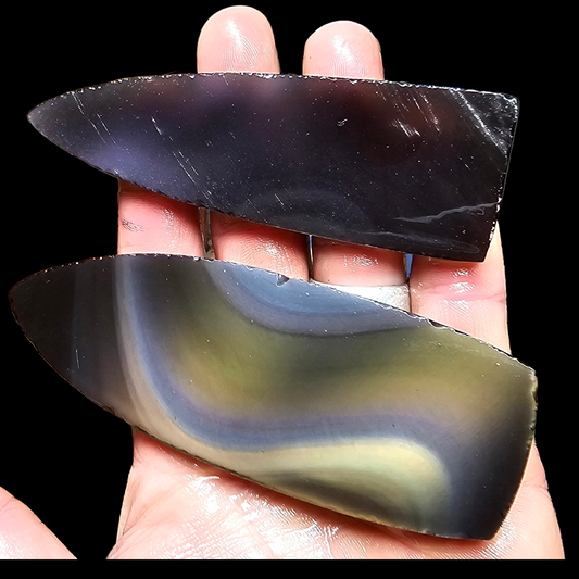 Page 1 Rainbow Obsidian Preforms, Flintknapping Slabs.