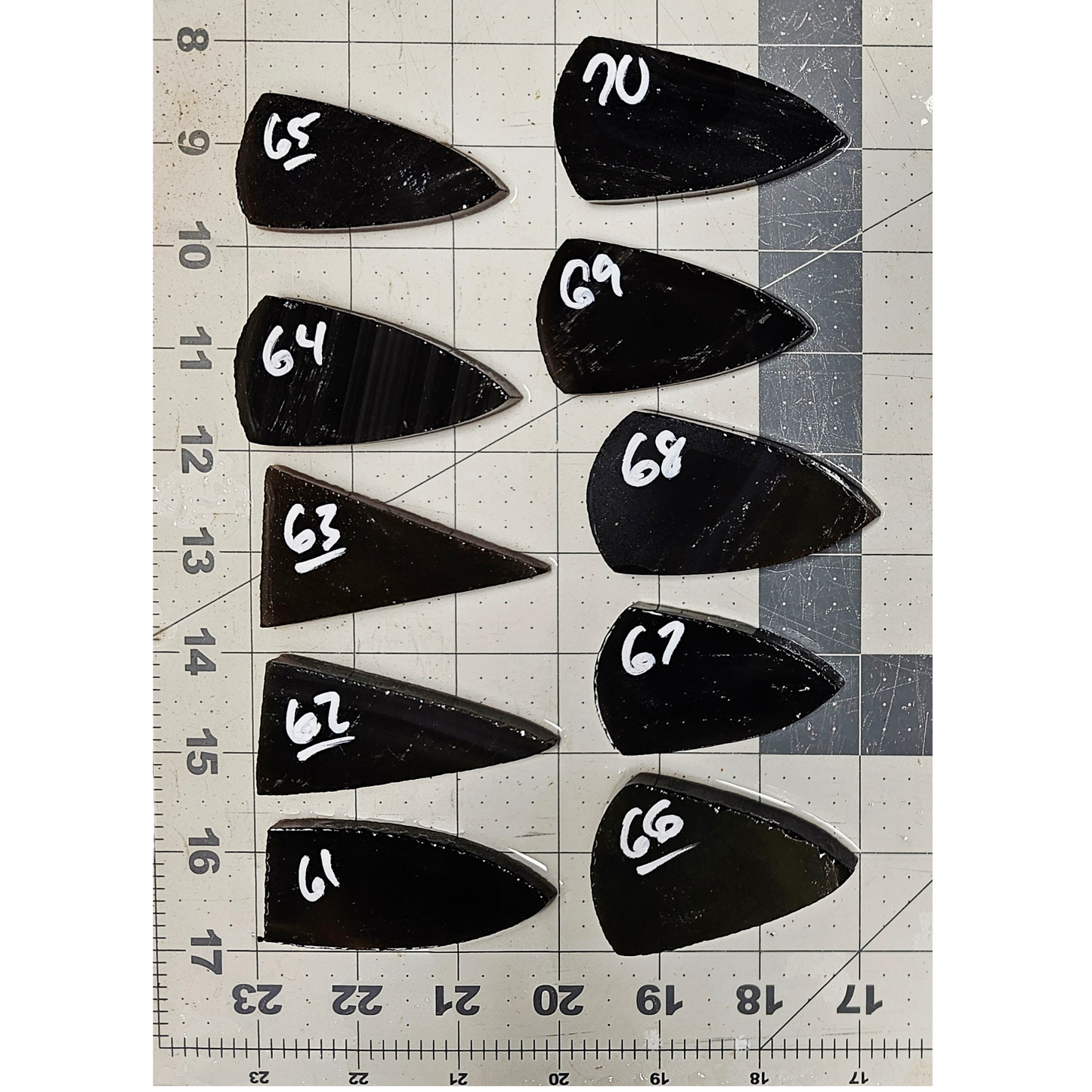 Page 7 Rainbow Obsidian Preforms, Flintknapping Slabs.