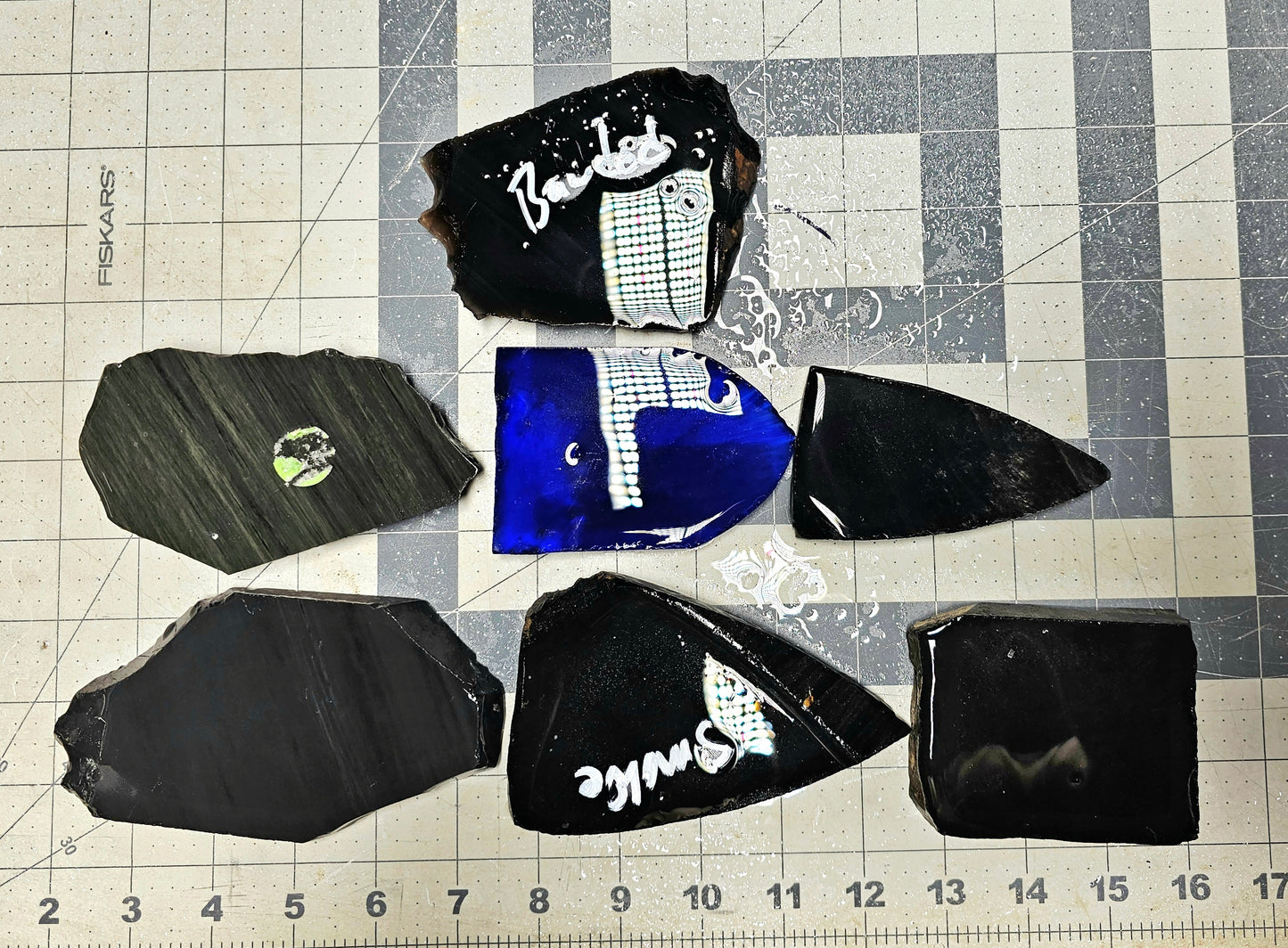 Box 1 Obsidian Percussion Slabs Mixed Obsidian Slabs