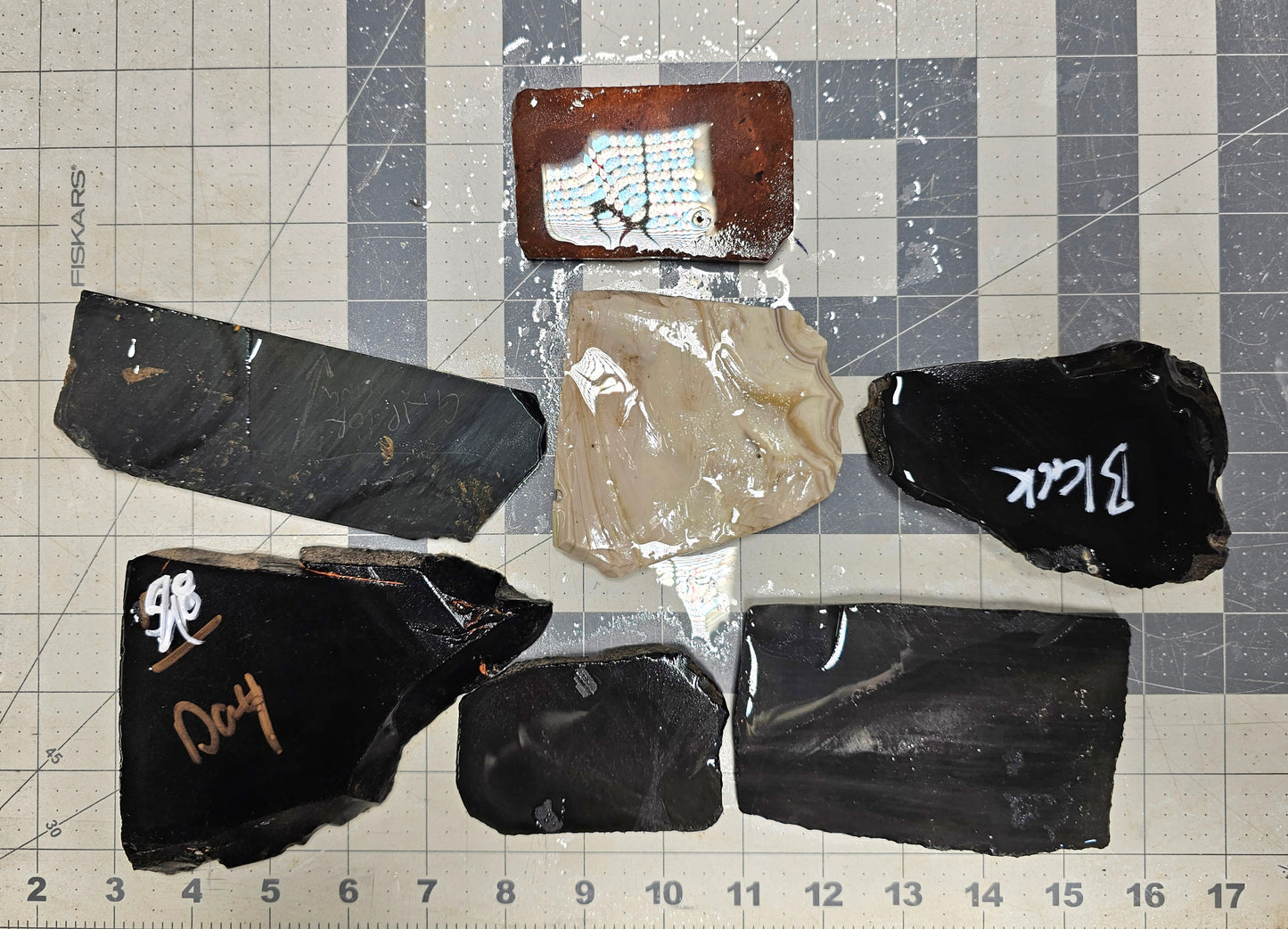 Box 2 Obsidian Percussion Slabs Mixed Obsidian Slabs