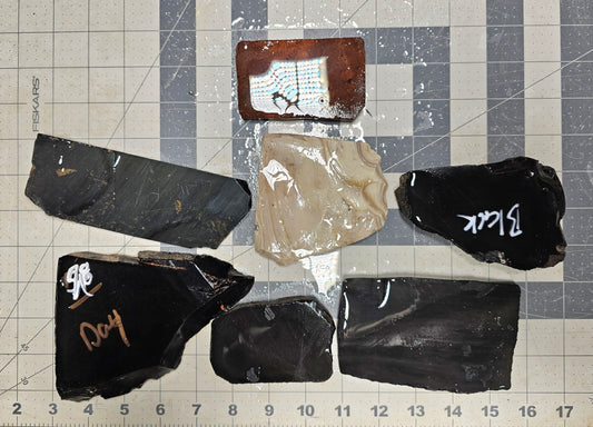 Box 2 Obsidian Percussion Slabs Mixed Obsidian Slabs