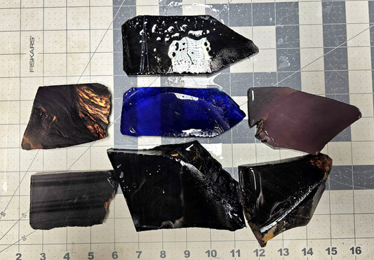Box 3 Obsidian Percussion Slabs Mixed Obsidian Slabs