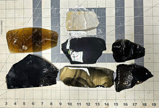 Box 4 Obsidian Percussion Slabs Mixed Obsidian Slabs