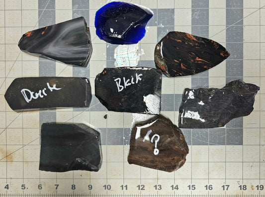 Box 6 Obsidian Percussion Slabs Mixed Obsidian Slabs
