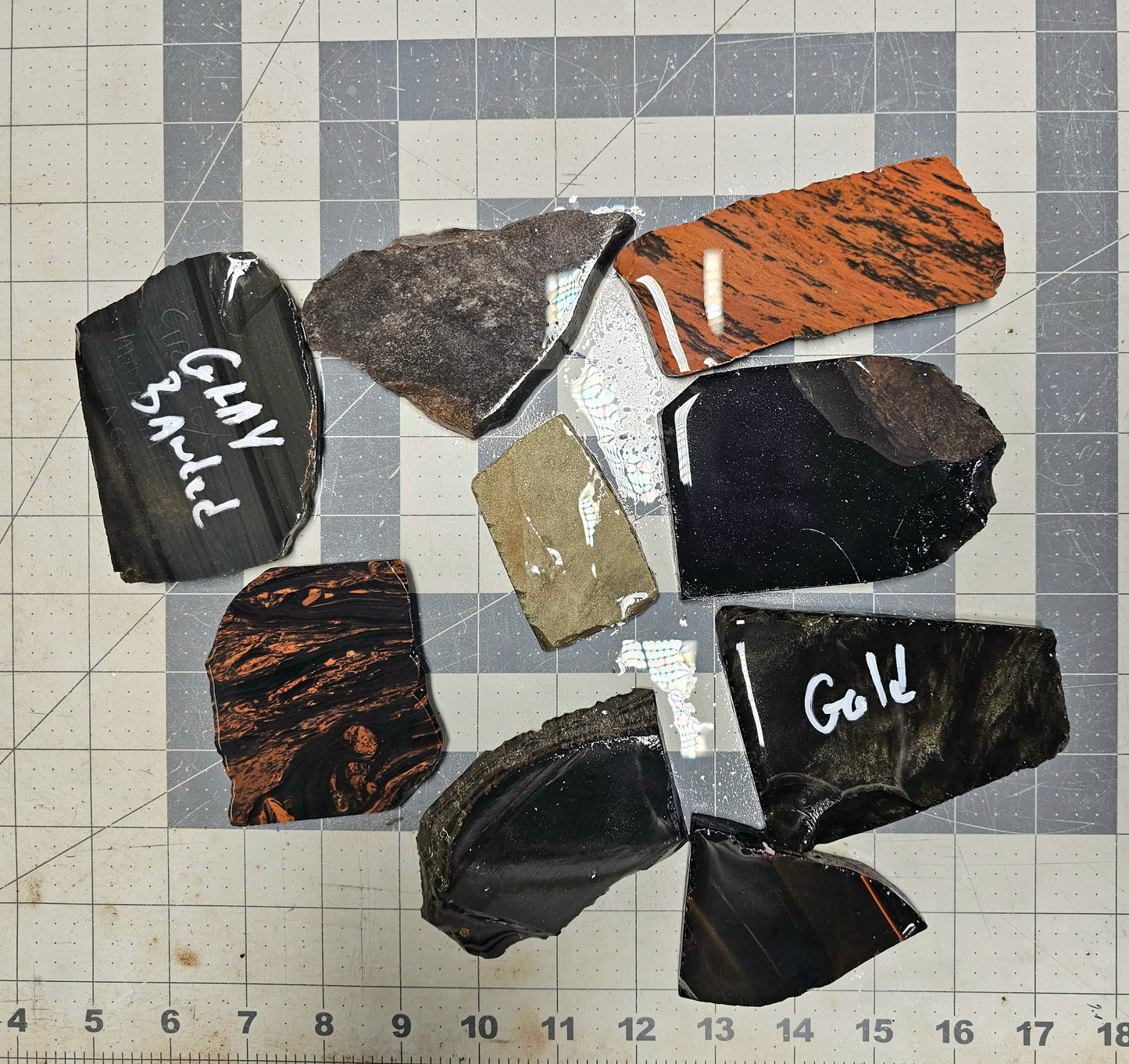 Box 10 Obsidian Percussion Slabs Mixed Obsidian Slabs