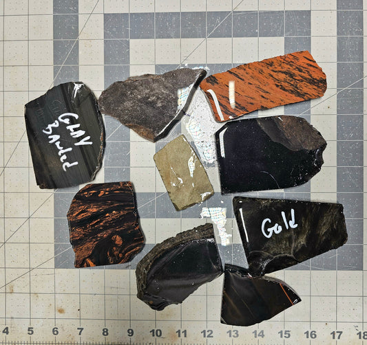 Box 10 Obsidian Percussion Slabs Mixed Obsidian Slabs
