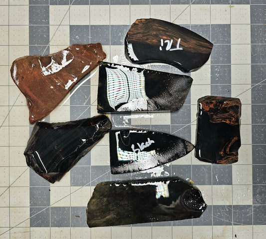 Box 11 Obsidian Percussion Slabs Mixed Obsidian Slabs