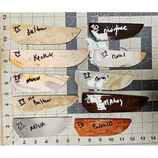 Page 3, Knife Blade Preforms,Flintknapping Slabs.