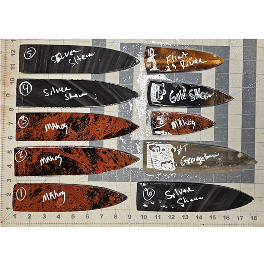 Page 1, Dagger Blade, Sloan Dalton, Holland, Hardin Performs,Flintknapping Slabs.