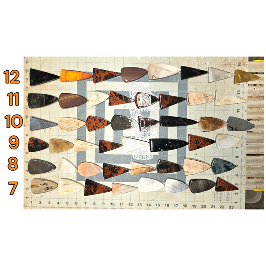 Page 2 Arrowhead Preforms, Mixed Material  Performs,Flintknapping Slabs.