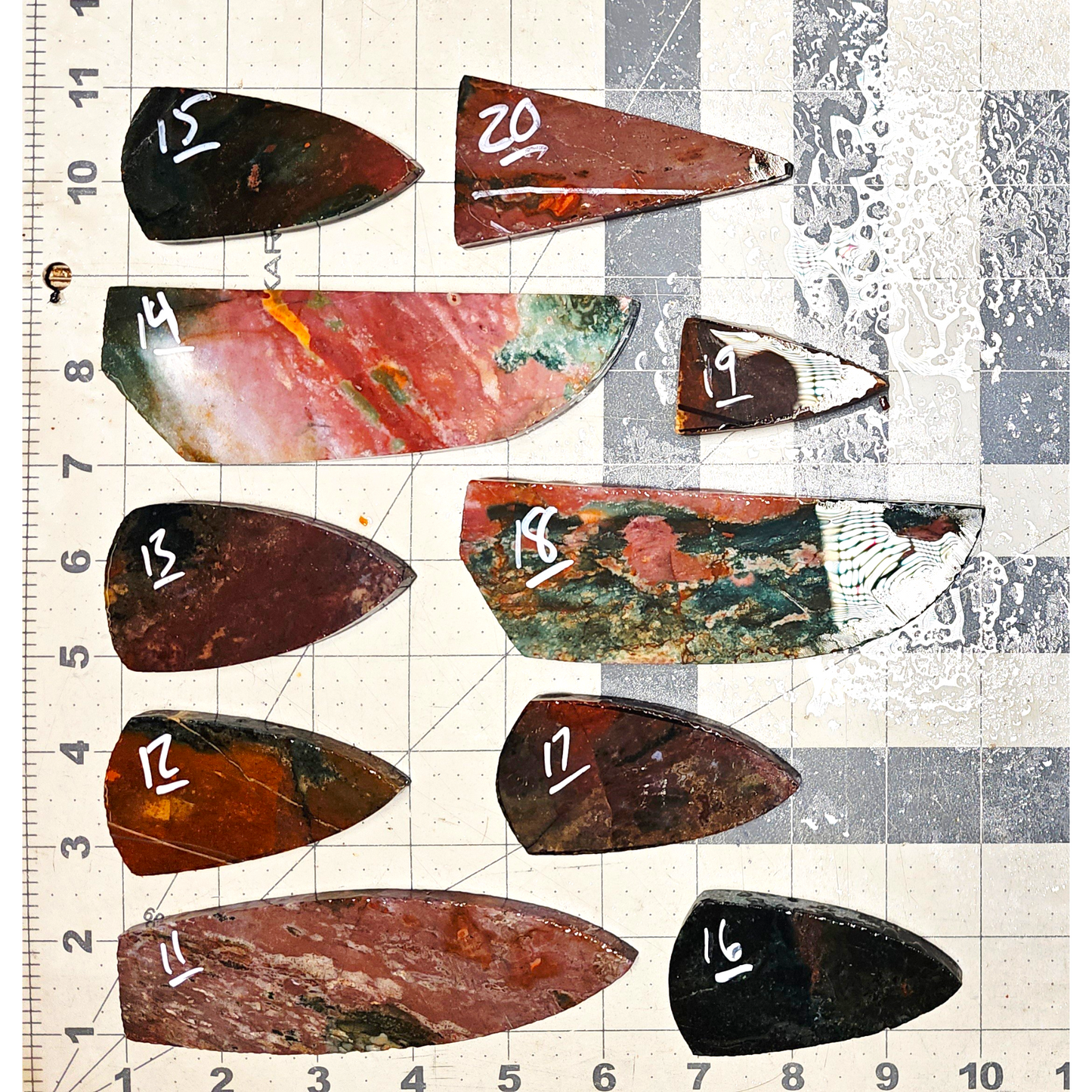 Page 2, Fancy Jasper Preforms,Flintknapping Slabs.