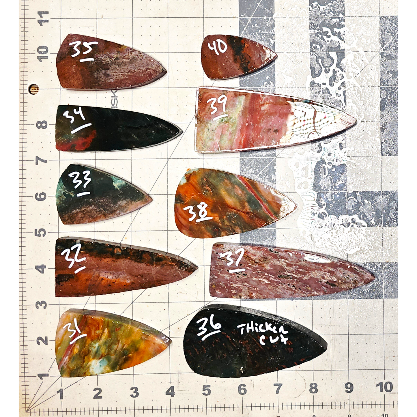 Page 4, Fancy Jasper Preforms,Flintknapping Slabs.