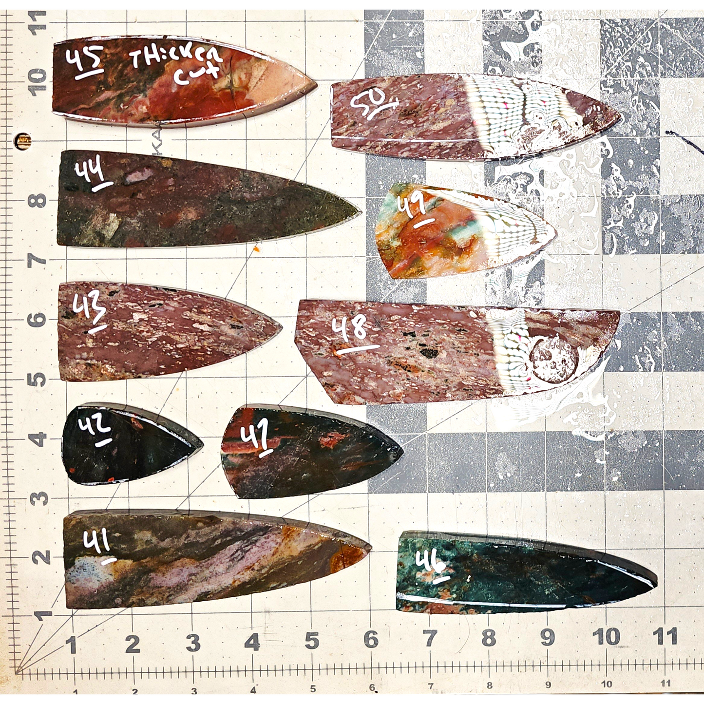 Page 5, Fancy Jasper Preforms,Flintknapping Slabs.