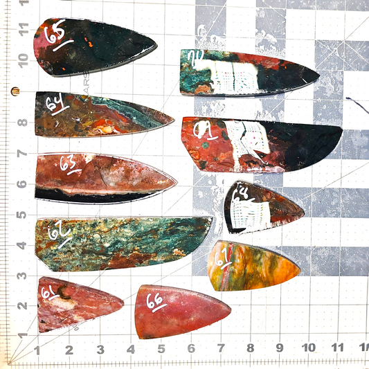Page 7, Fancy Jasper Preforms,Flintknapping Slabs.