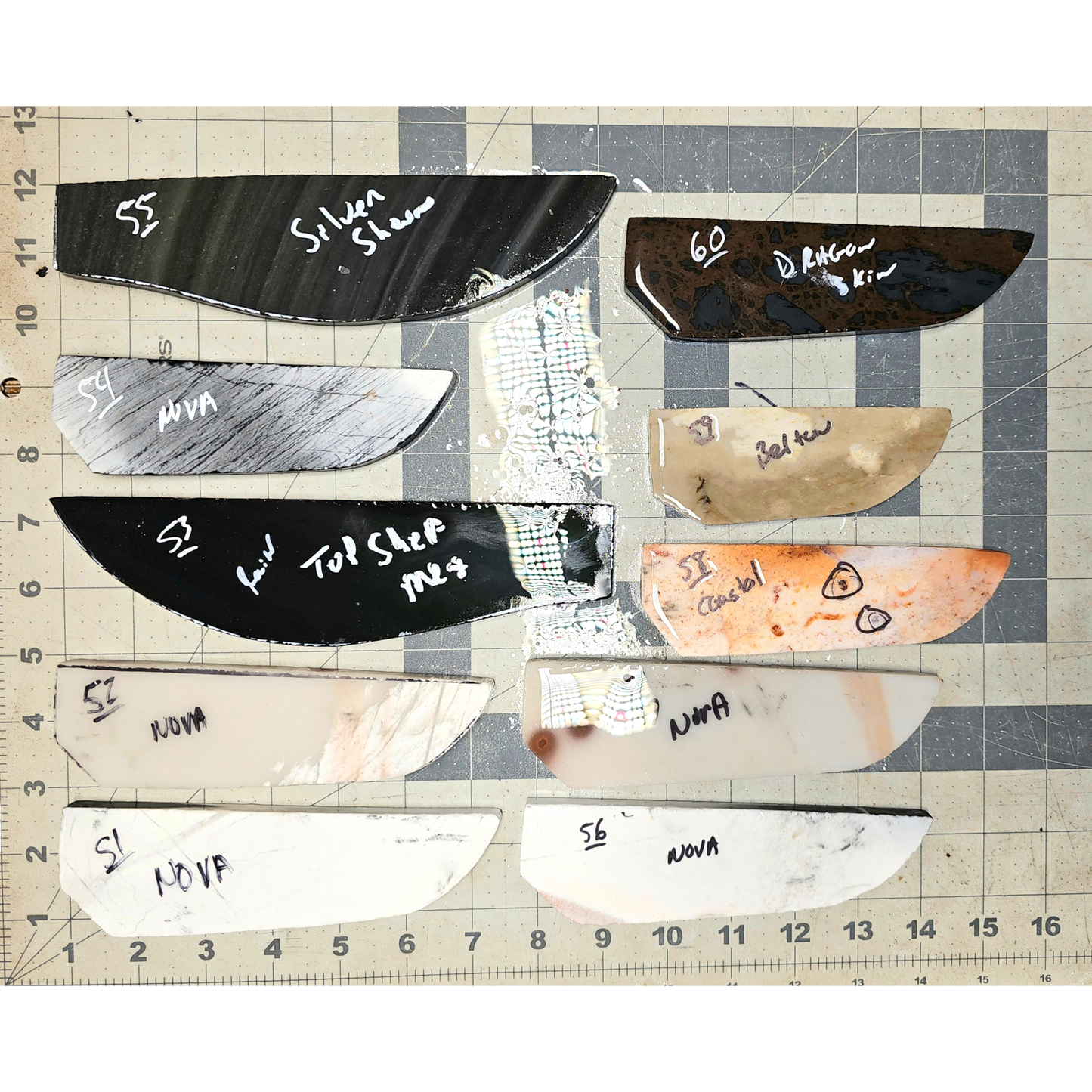 Page 6, Knife Blade Preforms,Flintknapping Slabs.