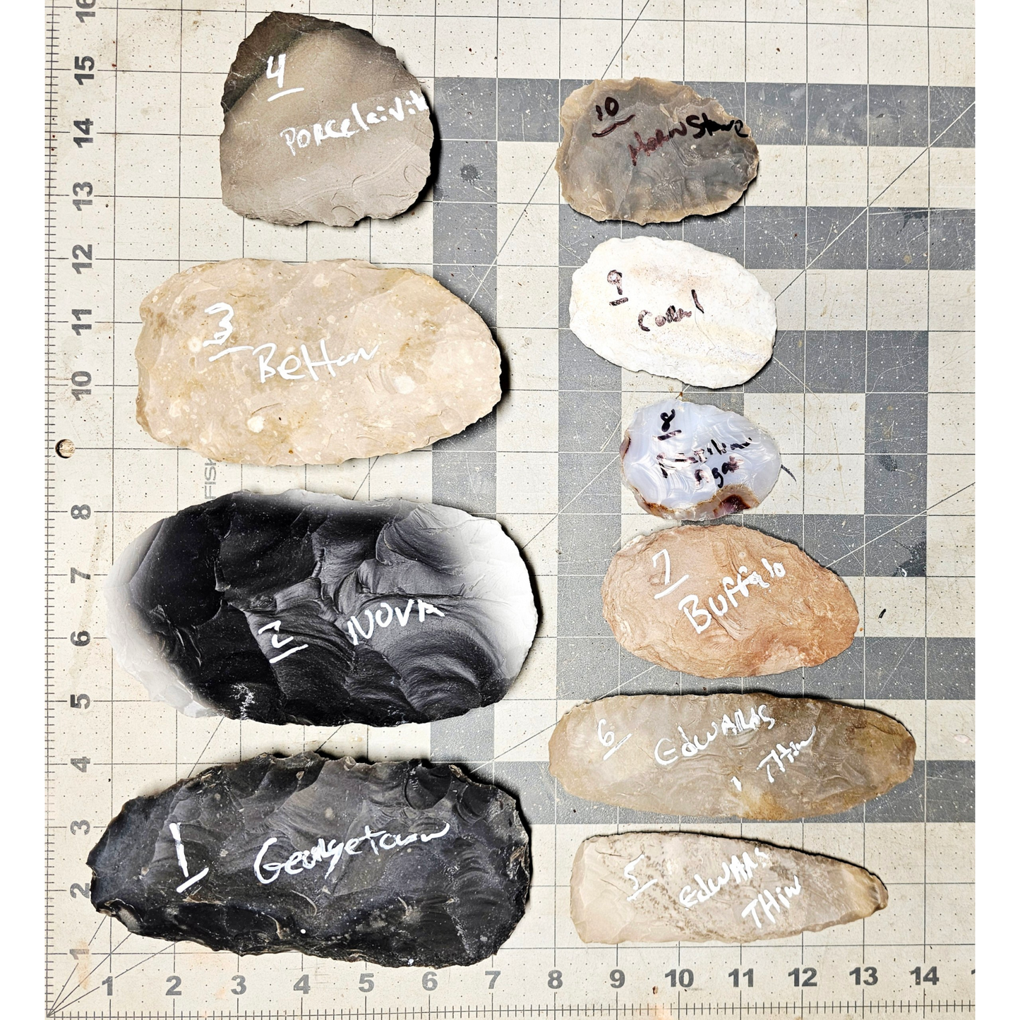 Page 1 Bifaces, Flintknapping Stone, Flint , Chert