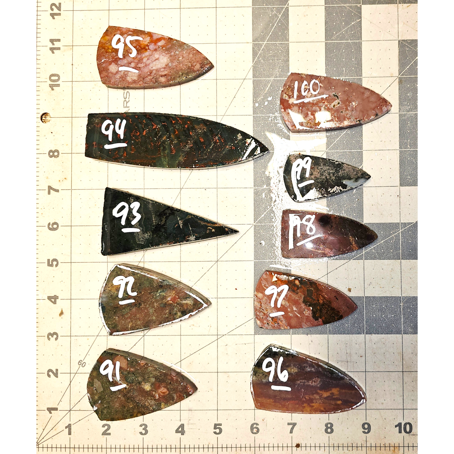 Page 10, Fancy Jasper Preforms,Flintknapping Slabs.