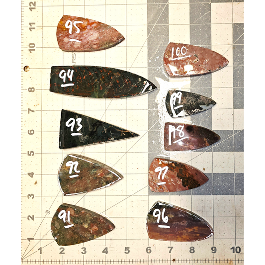 Page 10, Fancy Jasper Preforms,Flintknapping Slabs.