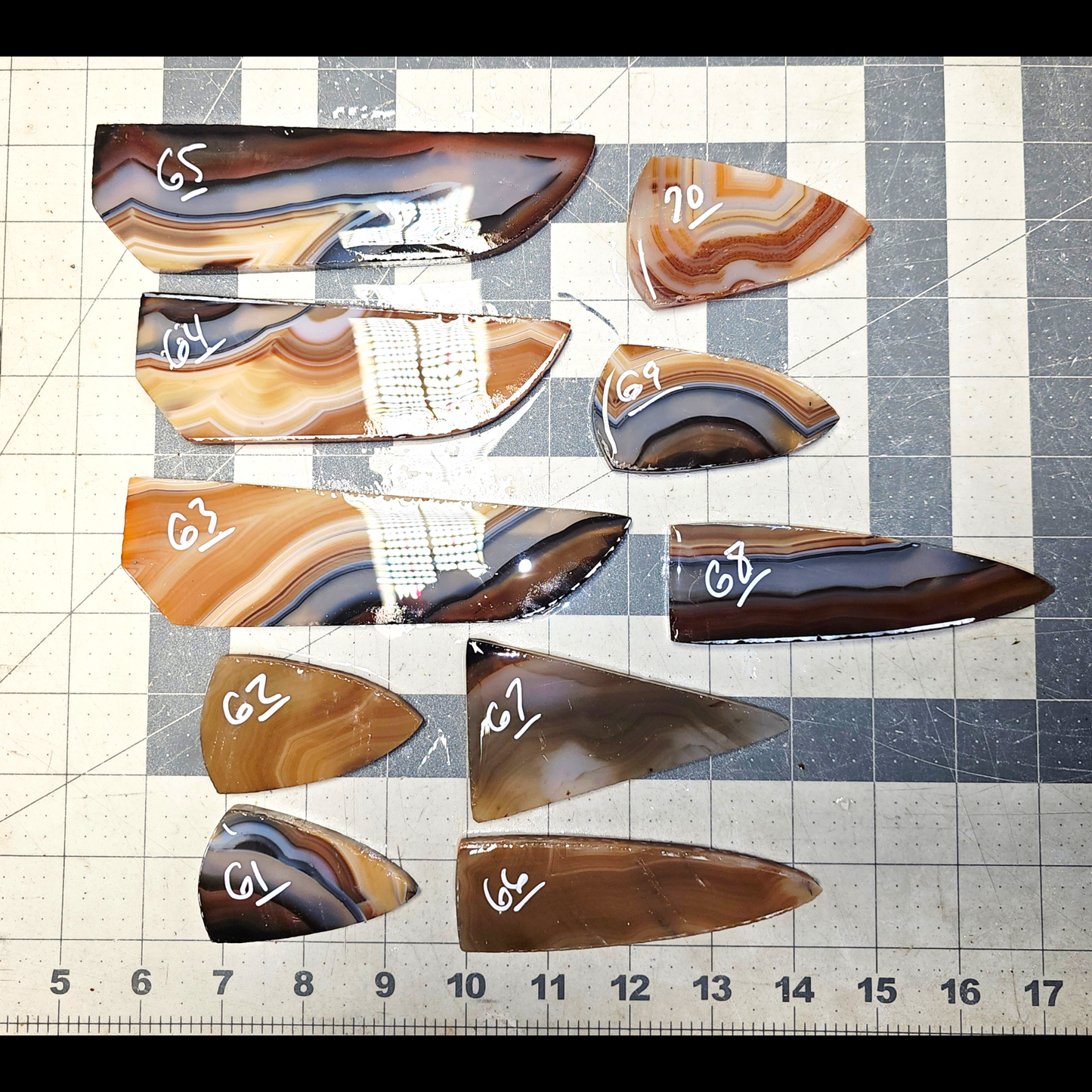 Page 7, Brazilian Agate Preforms,Flintknapping Slabs.