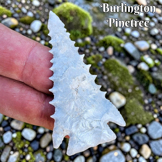 Burlington Chert Pinetree/ PinetreeArrowhead/ Spear Point Stone Arrowhead