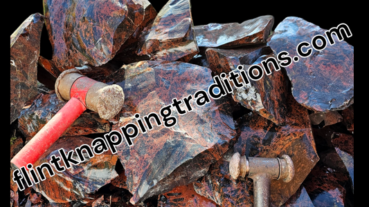 3+ Lbs of Mahogany Obsidian Spalls & Flakes, Flintknapping