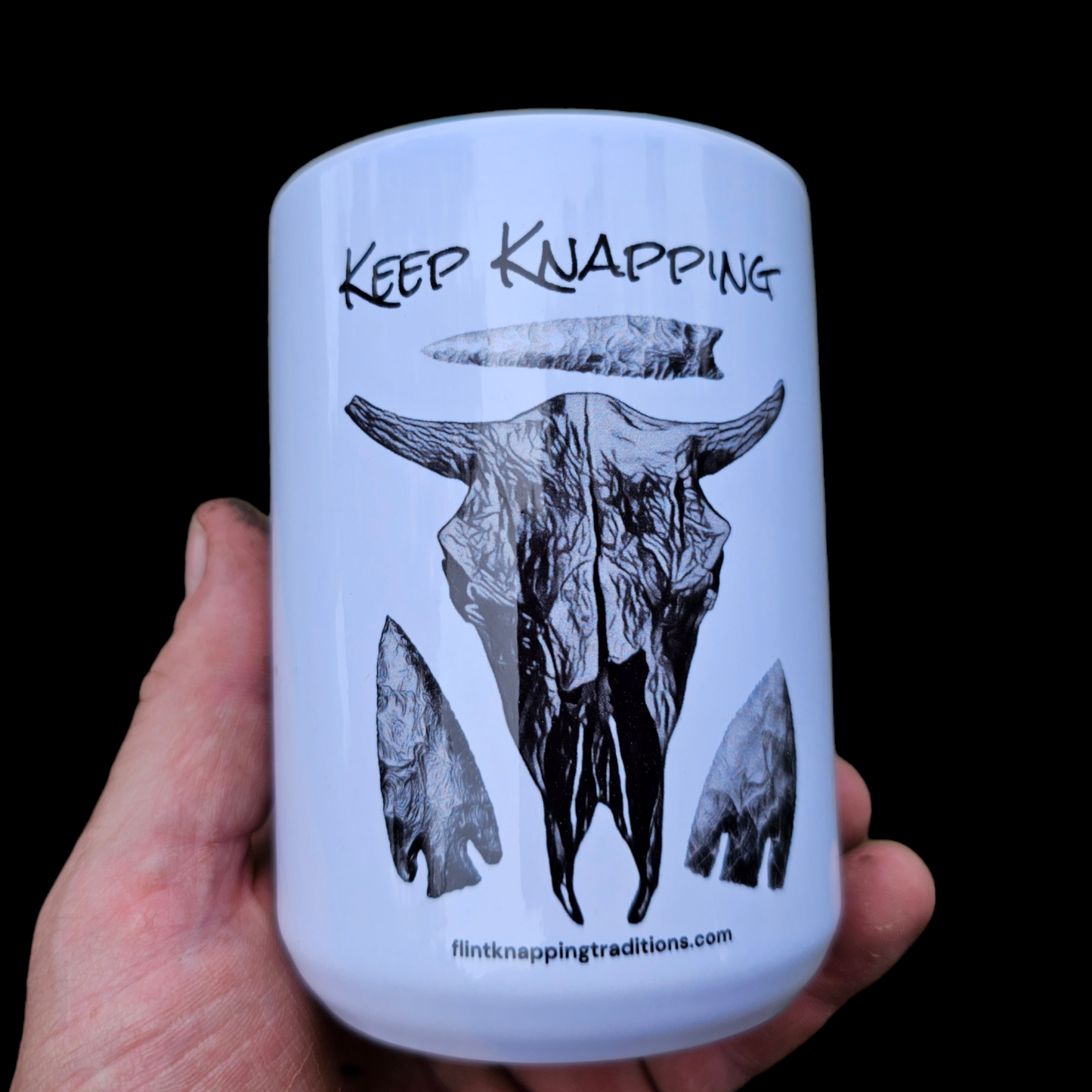 15 OZ Flintknapping Mug, Keep Knapping Mug