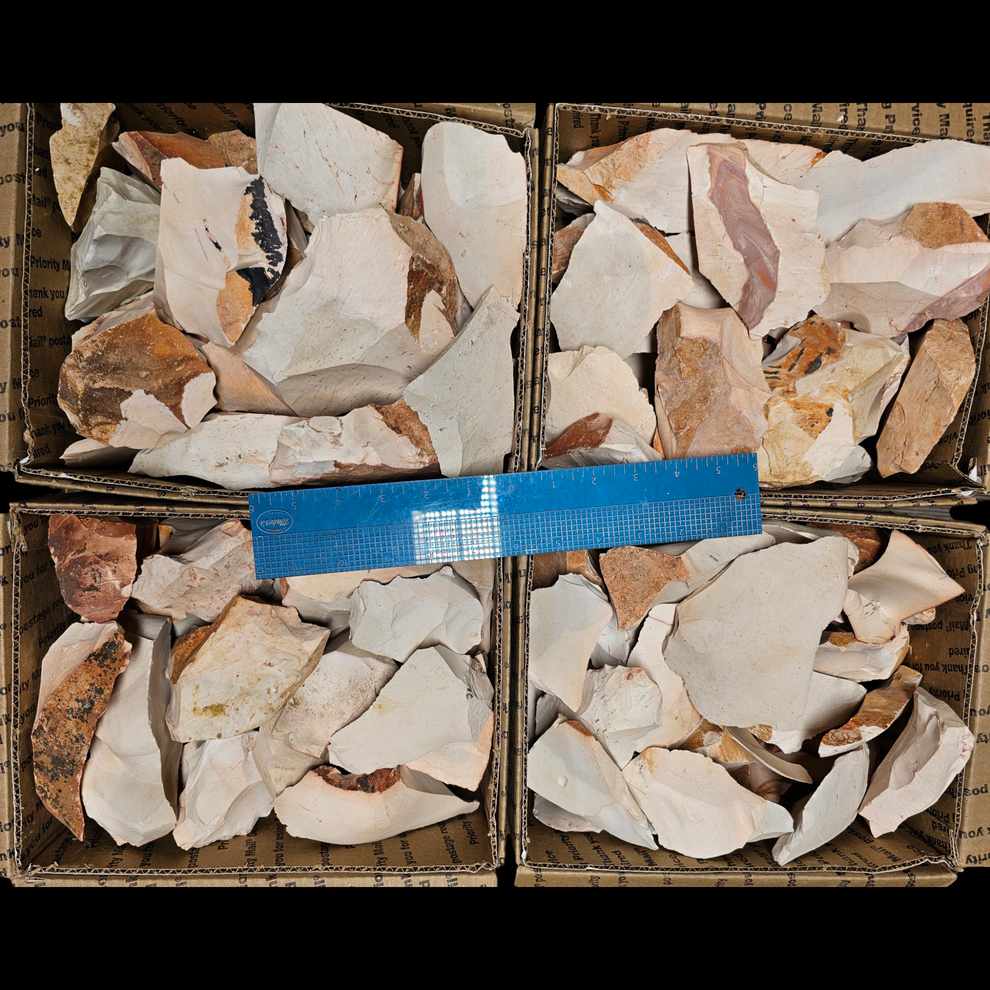 Heat Treated Keokuk Clunkers & Flakes, High Grade Flint, Flintknapping ...