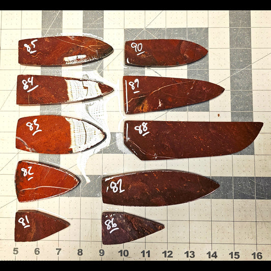 Page 9, Fancy Jasper Preforms,Flintknapping Slabs.