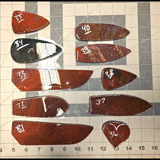 Page 4, Fancy Jasper Preforms,Flintknapping Slabs.