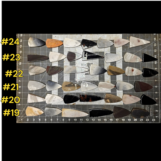 Page 4 Arrowhead Preforms, Mixed Material  Performs,Flintknapping Slabs.