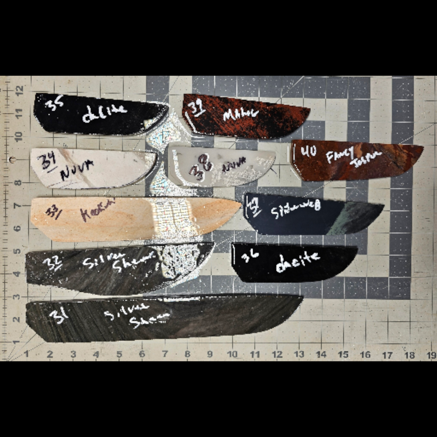 Page 4, Knife Blade Preforms,Flintknapping Slabs.