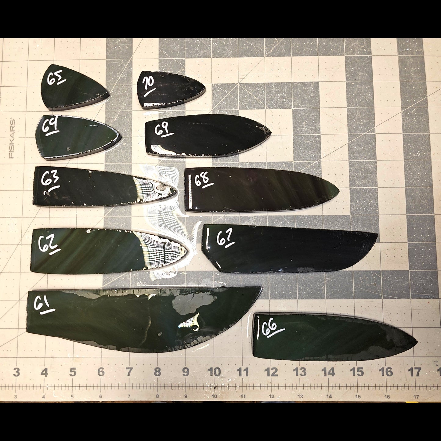 Page 7 Mexican Rainbow Obsidian Preforms, Flintknapping Slabs.
