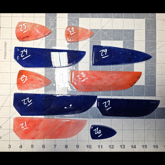 Page 3 Cherry & Blue Quartz Glass Preforms, Flintknapping Slabs.