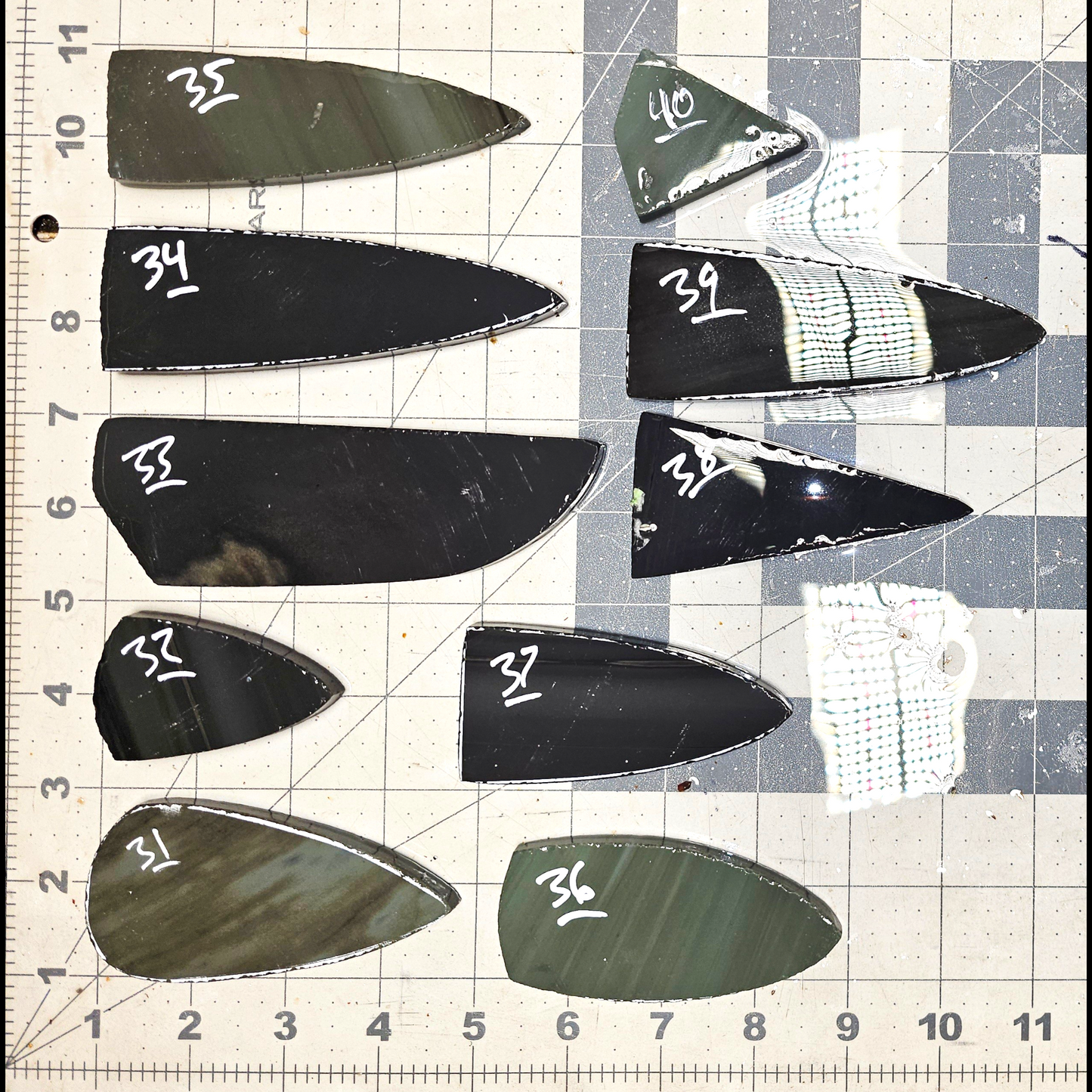 Page 4, Burns Green Obsidian Preforms,Flintknapping Slabs.