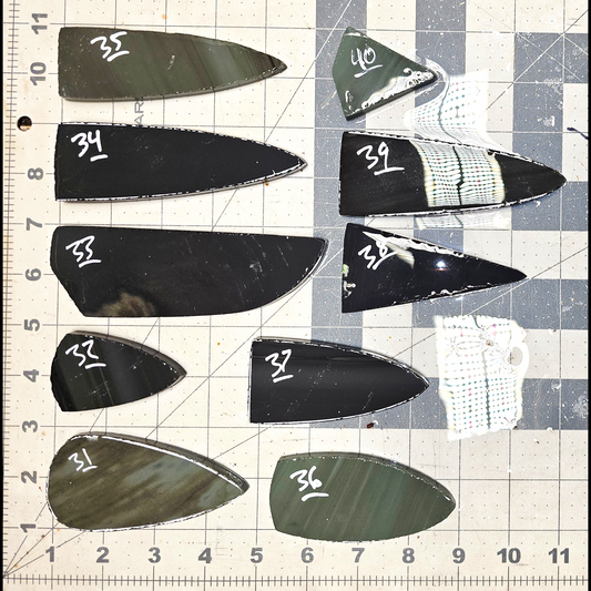 Page 4, Burns Green Obsidian Preforms,Flintknapping Slabs.