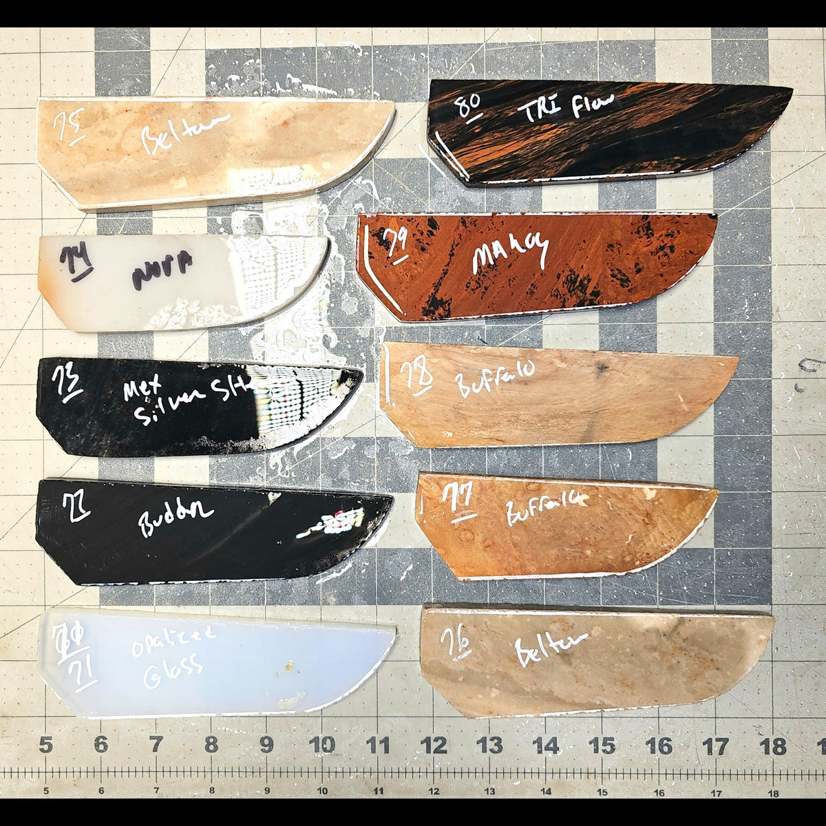 Page 8, Knife Blade Preforms,Flintknapping Slabs.
