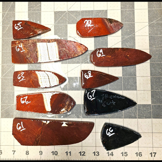 Page 7, Fancy Jasper Preforms,Flintknapping Slabs.