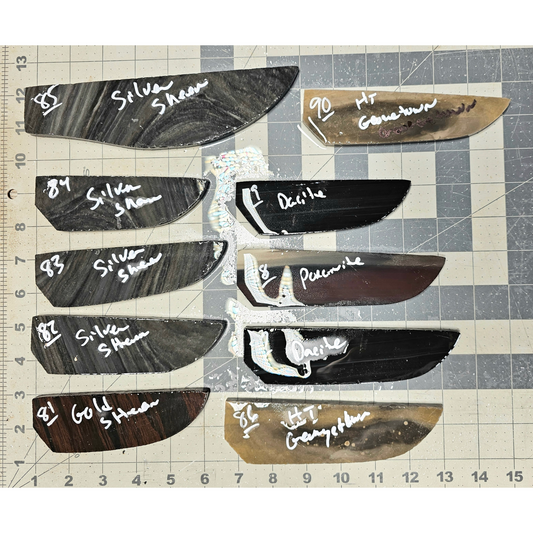 Page 9, Knife Blade Preforms,Flintknapping Slabs.